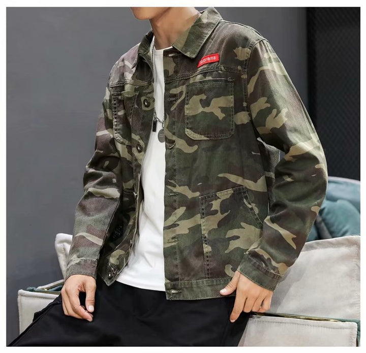 Men's Camouflage Polo Collar Jacket - A Perfect Blend of Style and Comfort