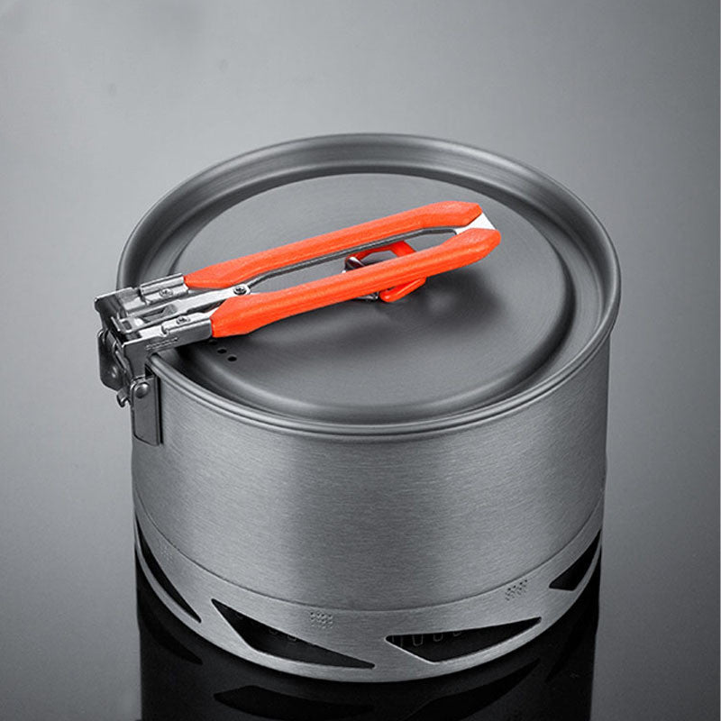 Camping Cookware Set Heat Exchanger Pot Kettle Tableware Aluminum Outdoor Kit