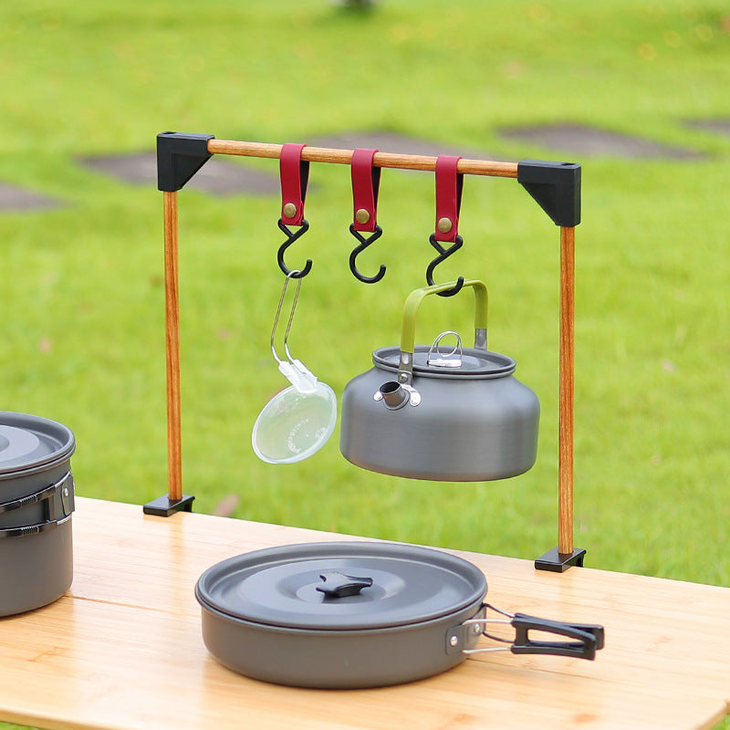 Outdoor Camping Adjustable Desk Rack Pot Stove Hanging Hook Storage Ra