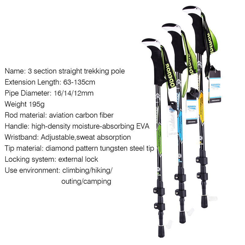 Telescopic Carbon Fiber Trekking Pole