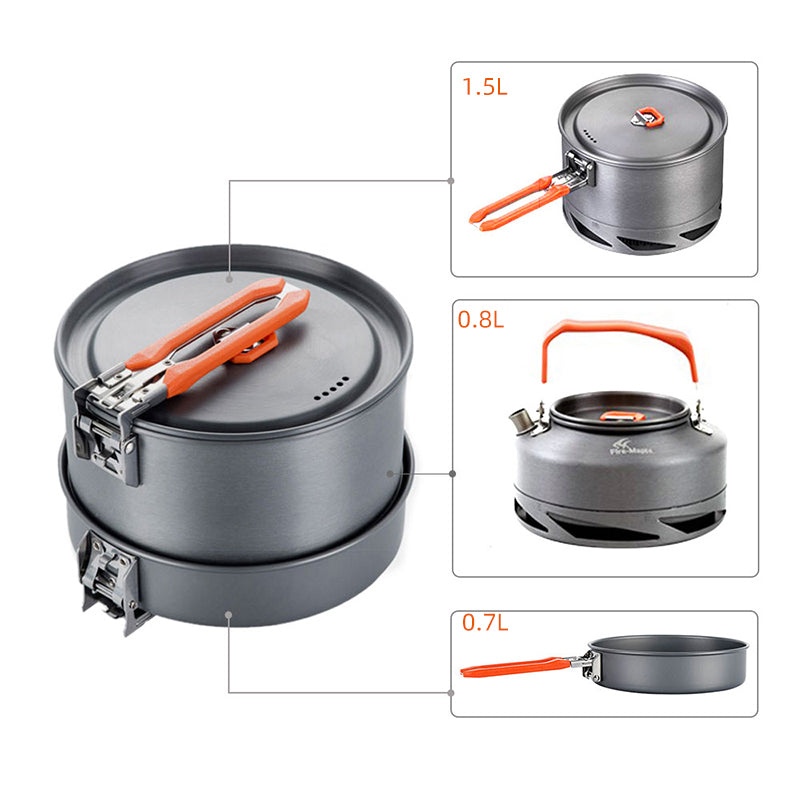 Portable Outdoor Camping Picnic Cookware Heat Set