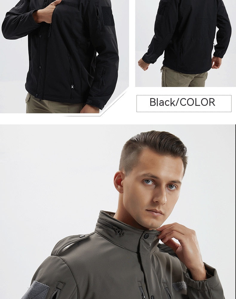 Men's Camouflage Waterproof Fleece Softshell Jacket
