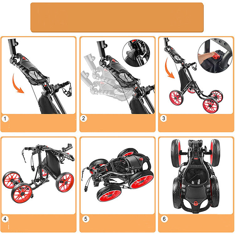 Foldable Four Wheel Golf Trolley