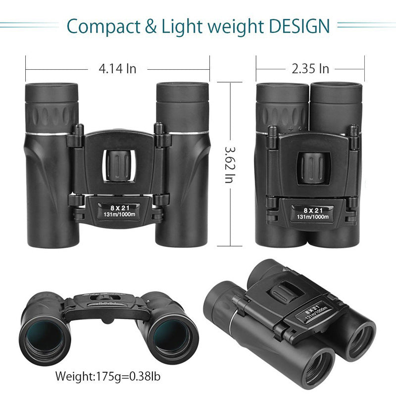 8x21 Compact Folding Binoculars