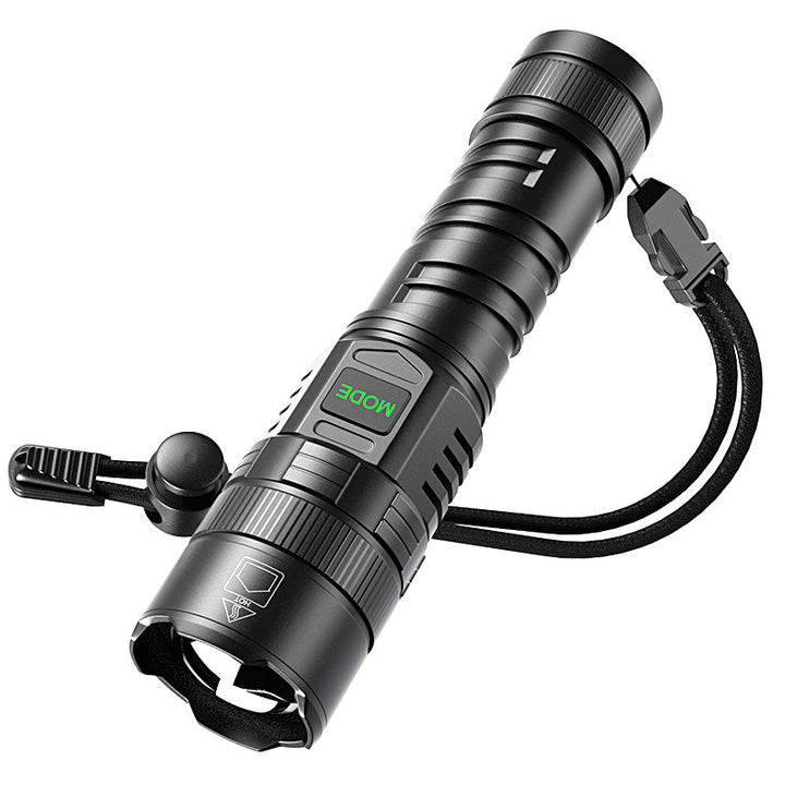 USB Rechargeable Zoom Camping Flashlight with Display