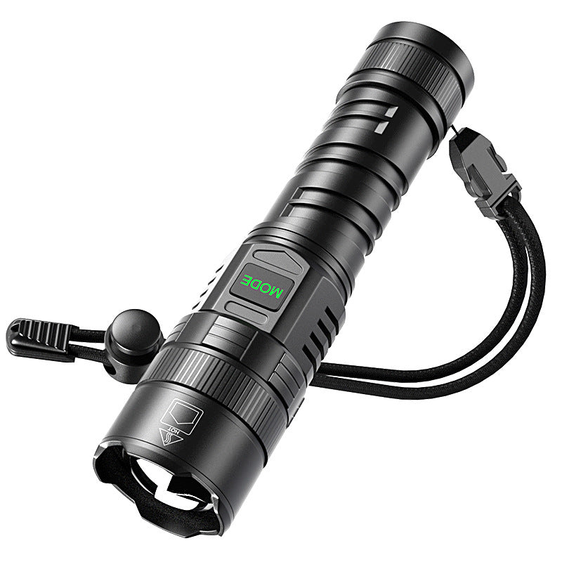 USB Rechargeable Zoom Camping Flashlight with Display