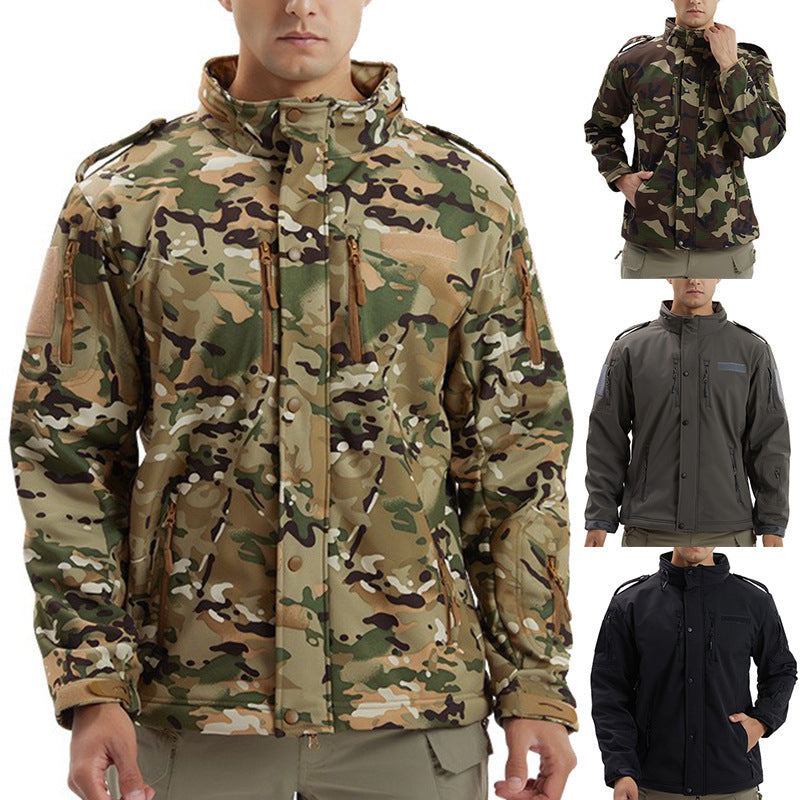 Men's Camouflage Waterproof Fleece Softshell Jacket
