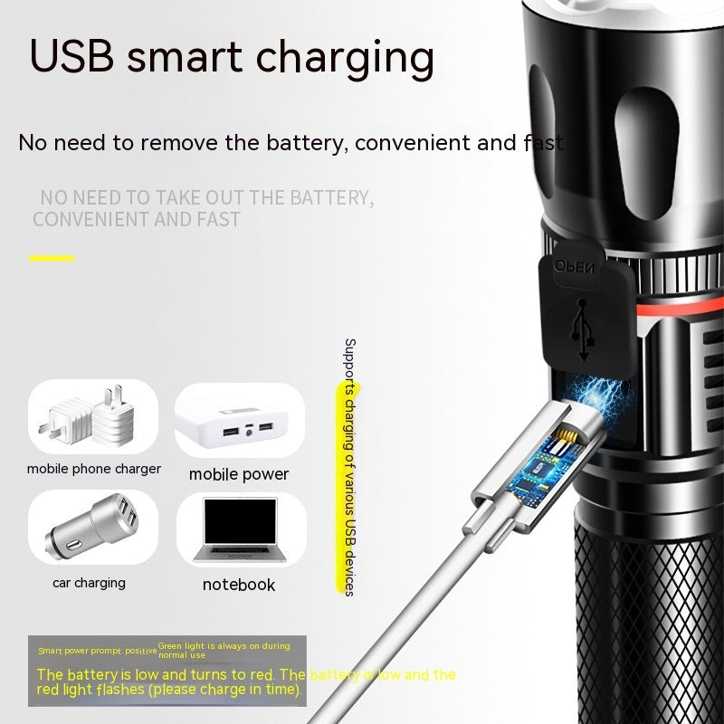 T6 Telescopic Multifunctional Camping Flashlight