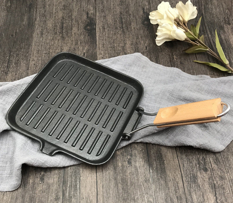Camping Cast Iron Folding Steak Skillet Pan