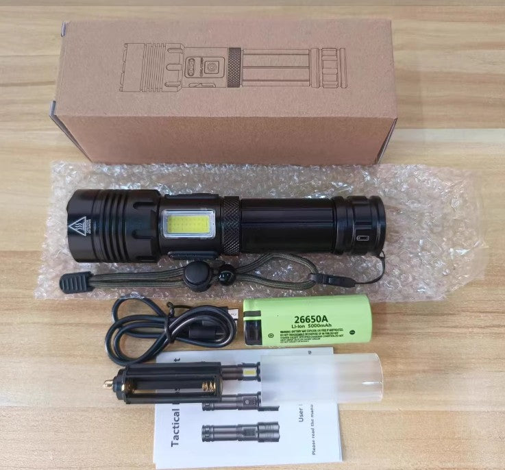 Rechargeable High-Intensity Camping Emergency Flashlight