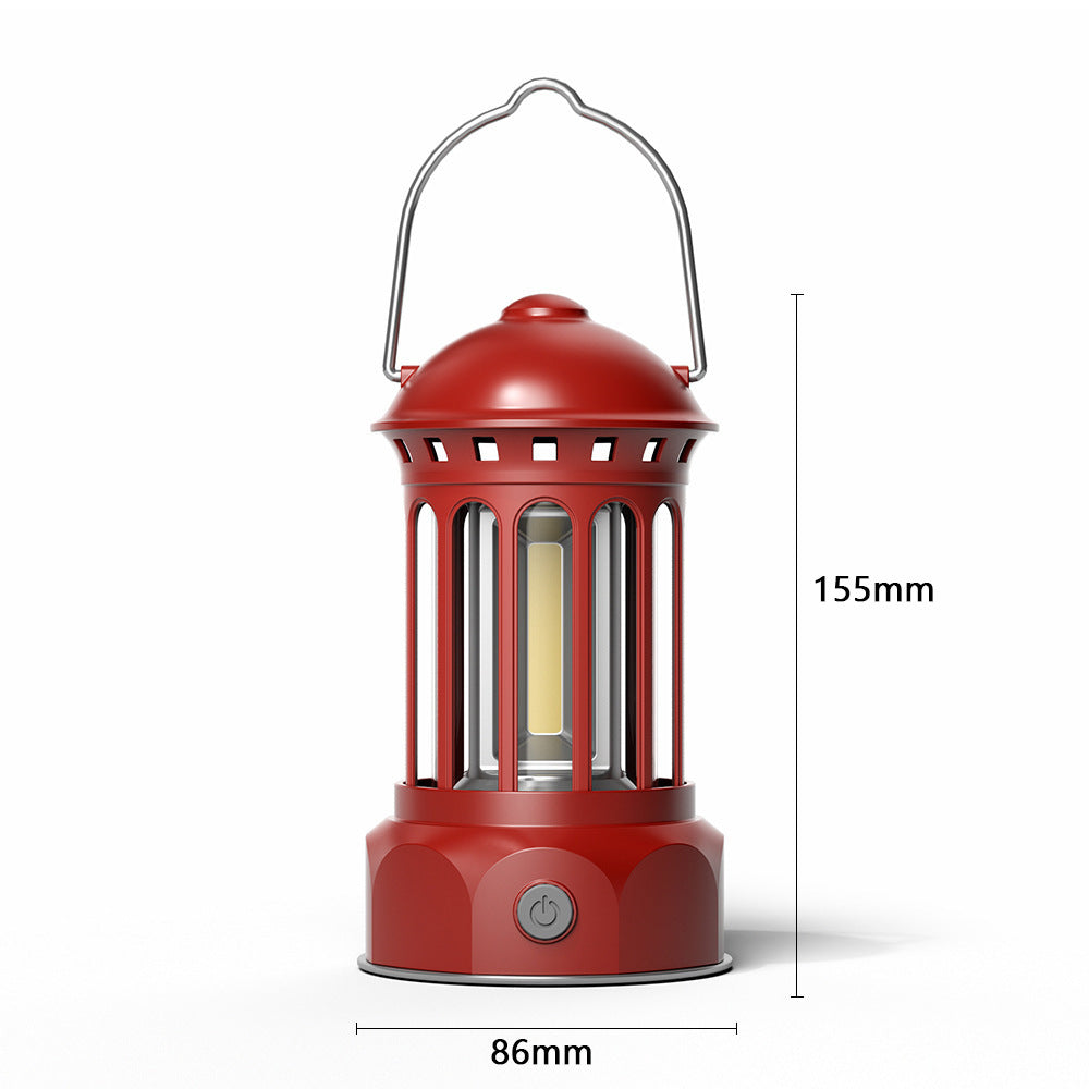 Retro COB Portable Camping Lantern Tent Light