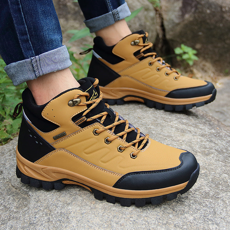 Men's High-Top Outdoor Hiking Single-Layer Boots