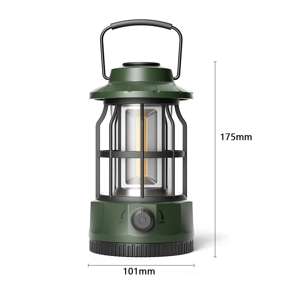 Retro COB Portable Camping Lantern Tent Light