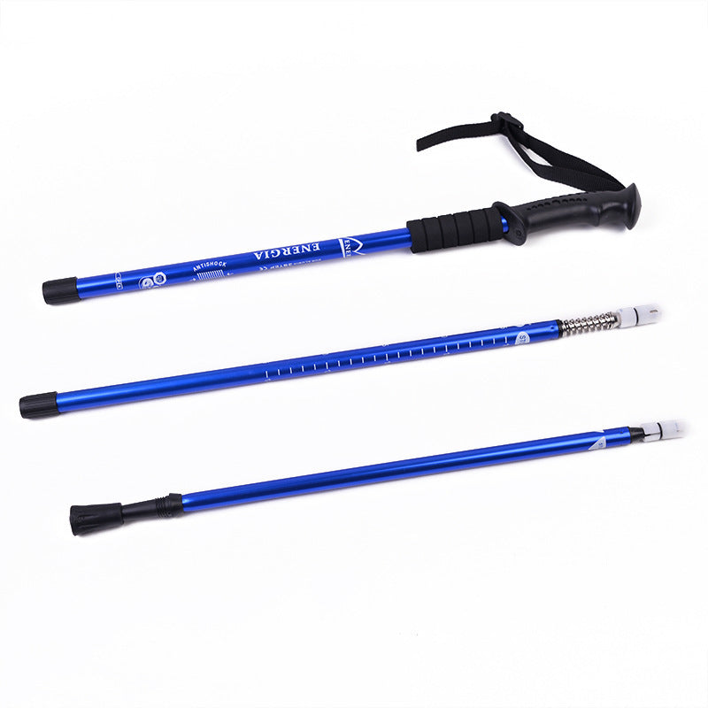 Retractable Three Section Folding Hiking Walking Stick