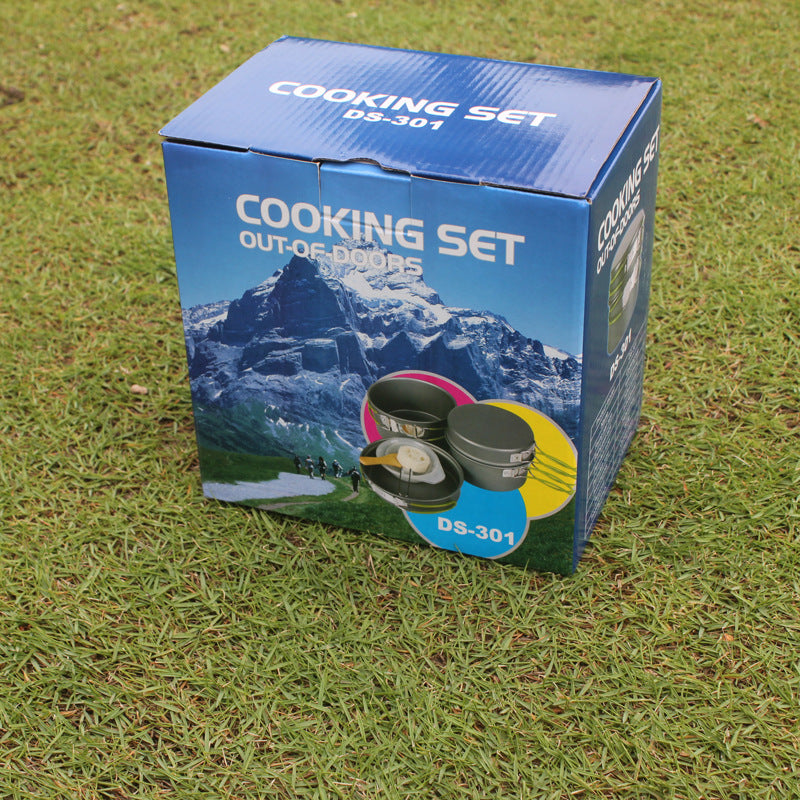 Portable Nonstick Camping Cookware Set For 2–3 Persons