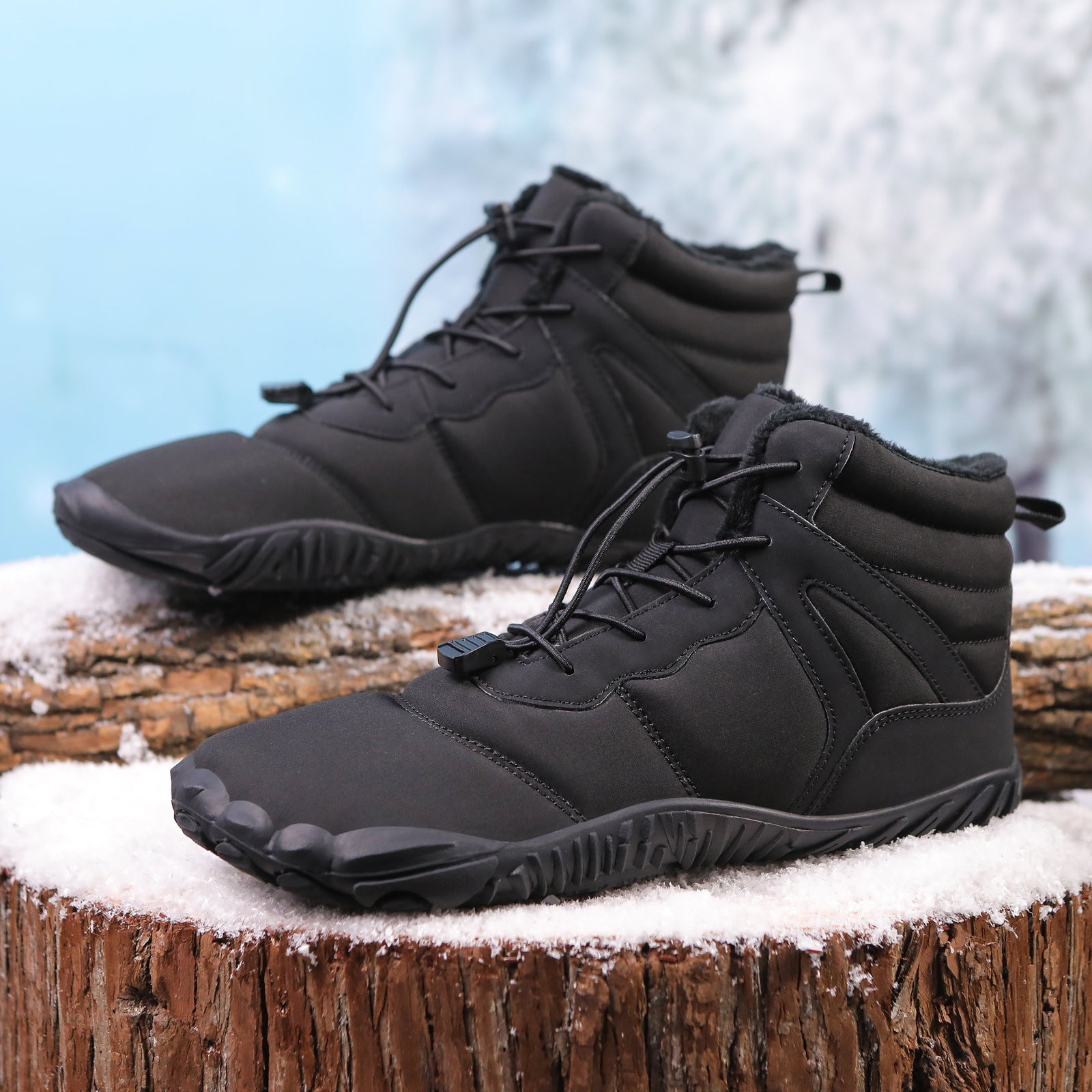 Five Finger Cotton Waterproof Fleece-Lined Snow Boots Non Slip