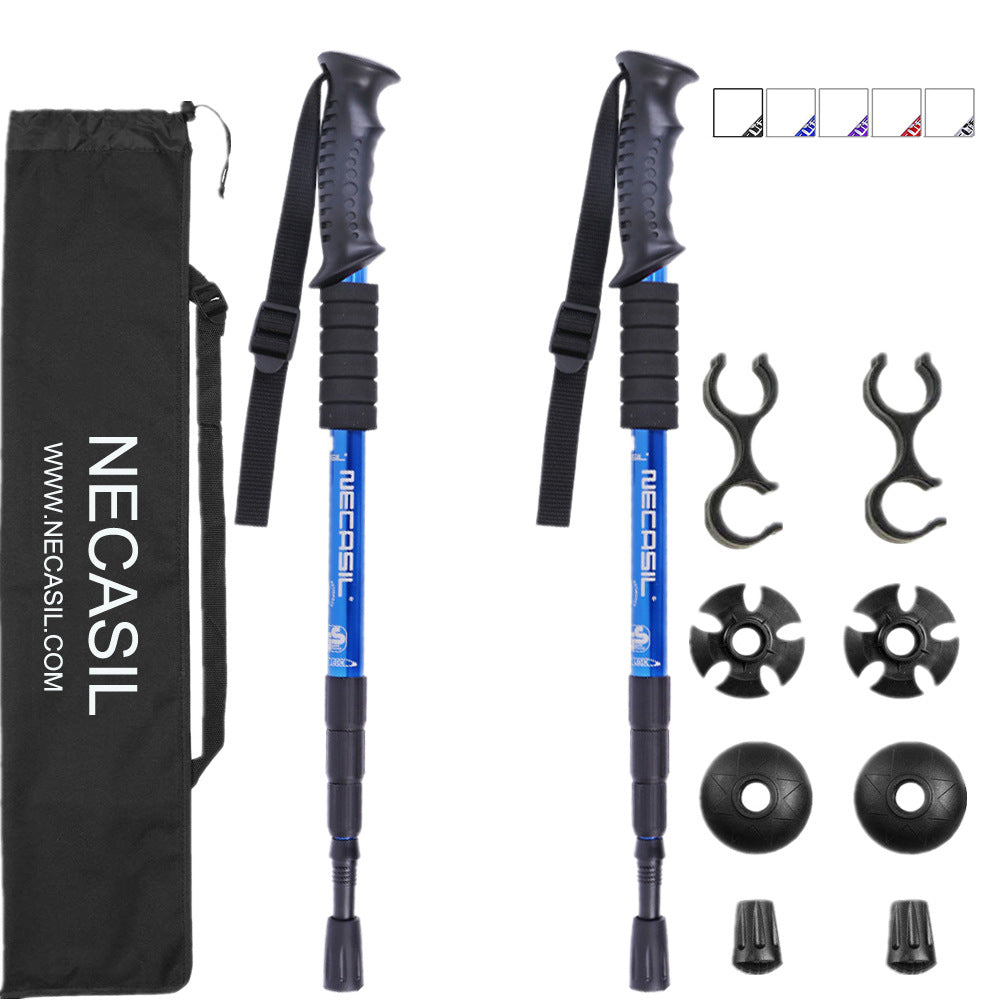Four Section Straight Trekking Poles