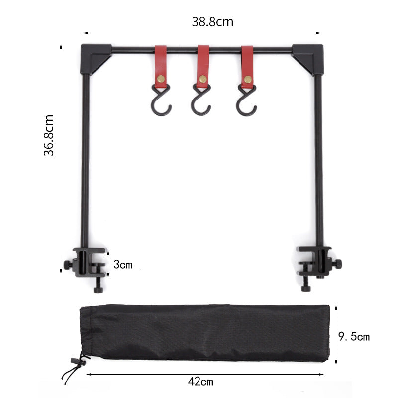 Outdoor Camping Adjustable Desk Rack Pot Stove Hanging Hook Storage Ra