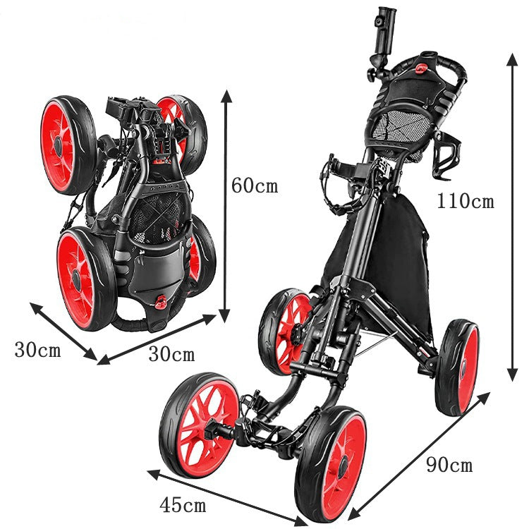 Foldable Four Wheel Golf Trolley
