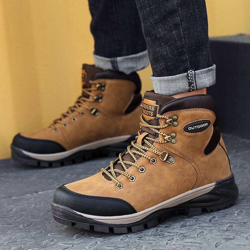 Men's High-Top Winter Cotton Boots Plus Velvet Warm Shoes
