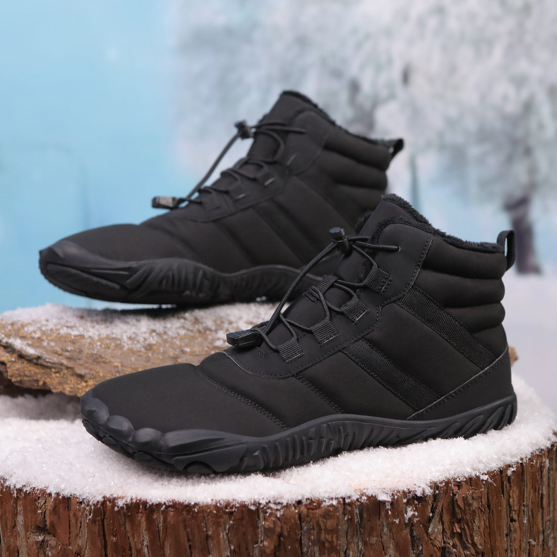 Five Finger Cotton Waterproof Fleece-Lined Snow Boots Non Slip