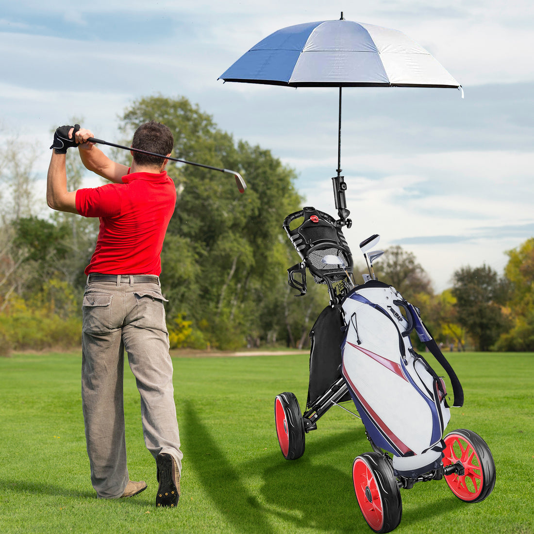Foldable Four Wheel Golf Trolley