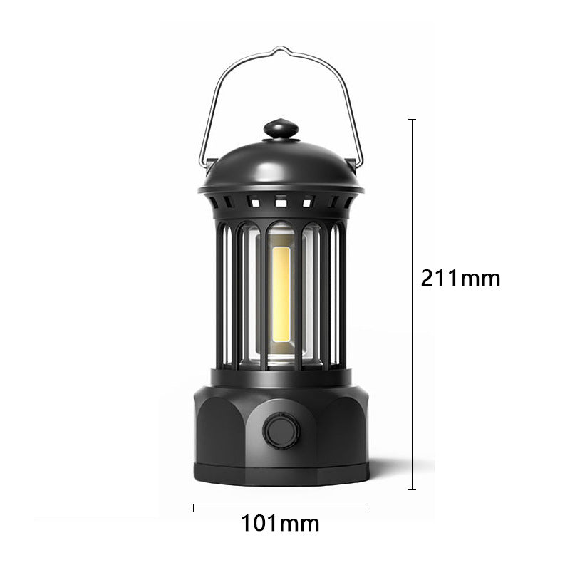 Retro COB Portable Camping Lantern Tent Light