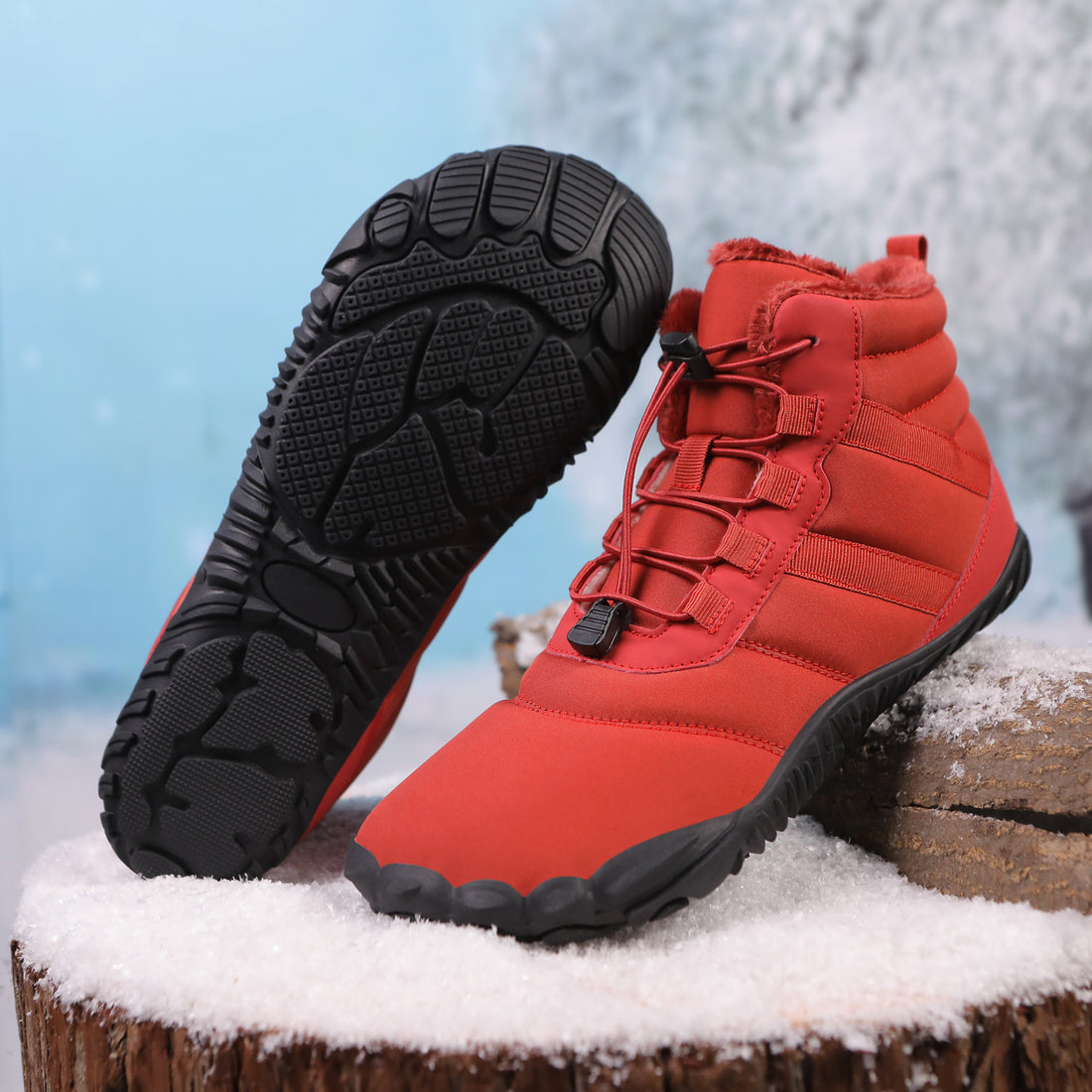 Five Finger Cotton Waterproof Fleece-Lined Snow Boots Non Slip