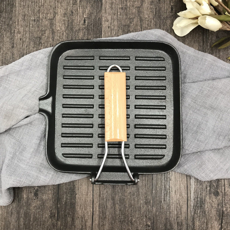 Camping Cast Iron Folding Steak Skillet Pan