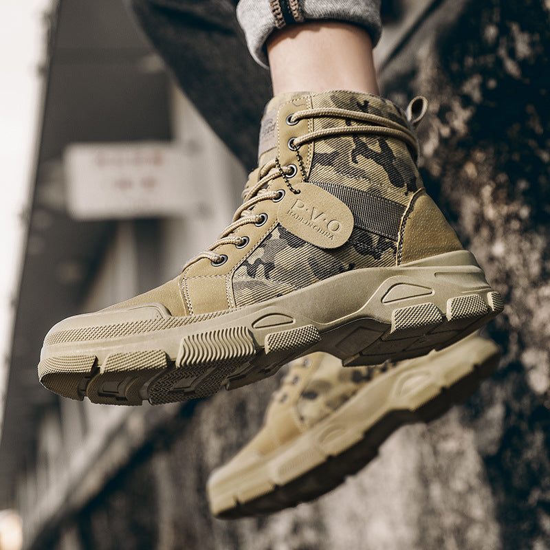 Retro Canvas High-Top Outdoor Hiking Boots