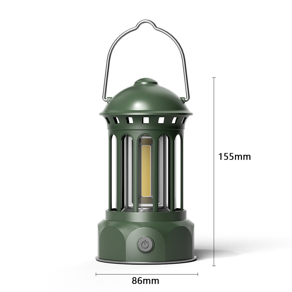 Retro COB Portable Camping Lantern Tent Light