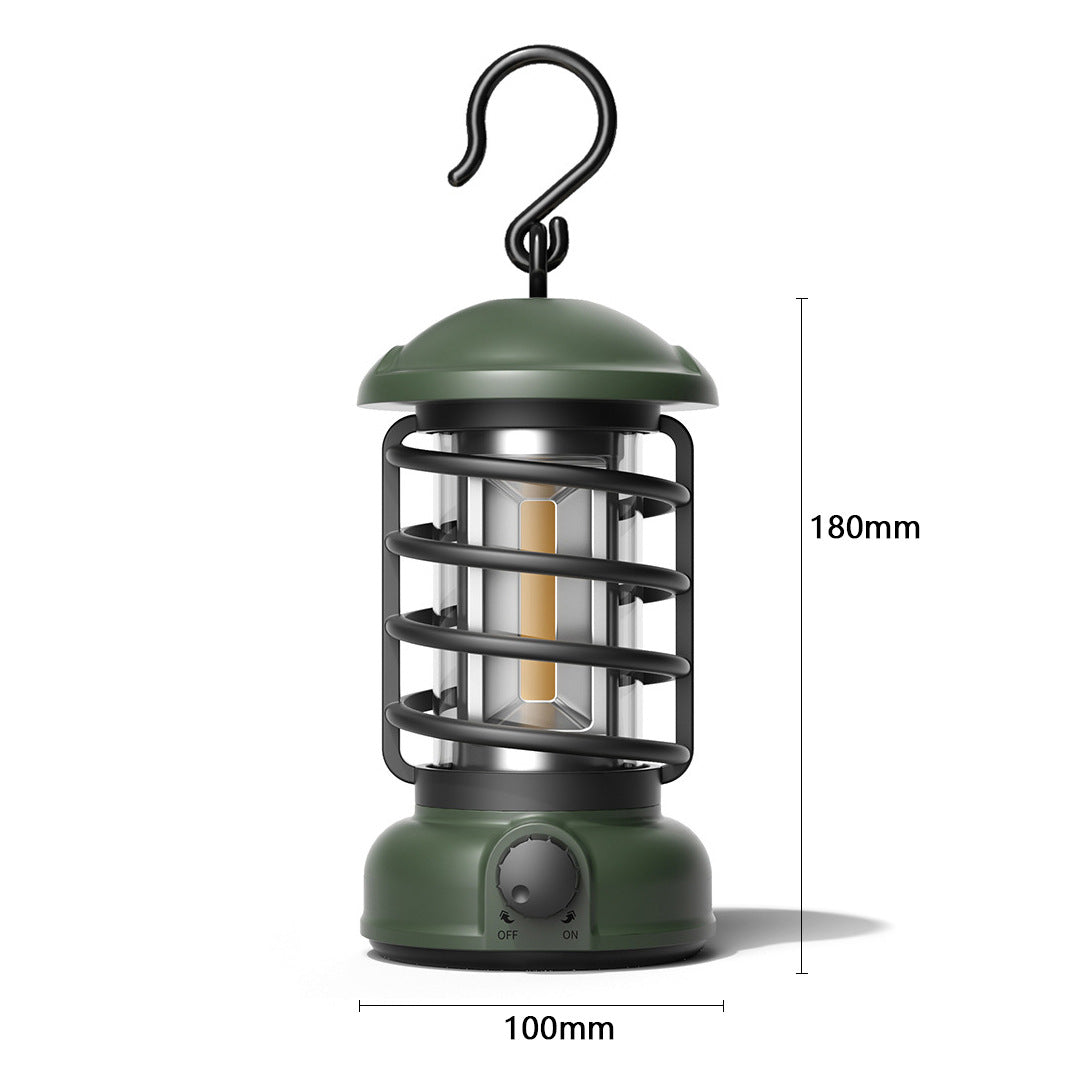 Retro COB Portable Camping Lantern Tent Light
