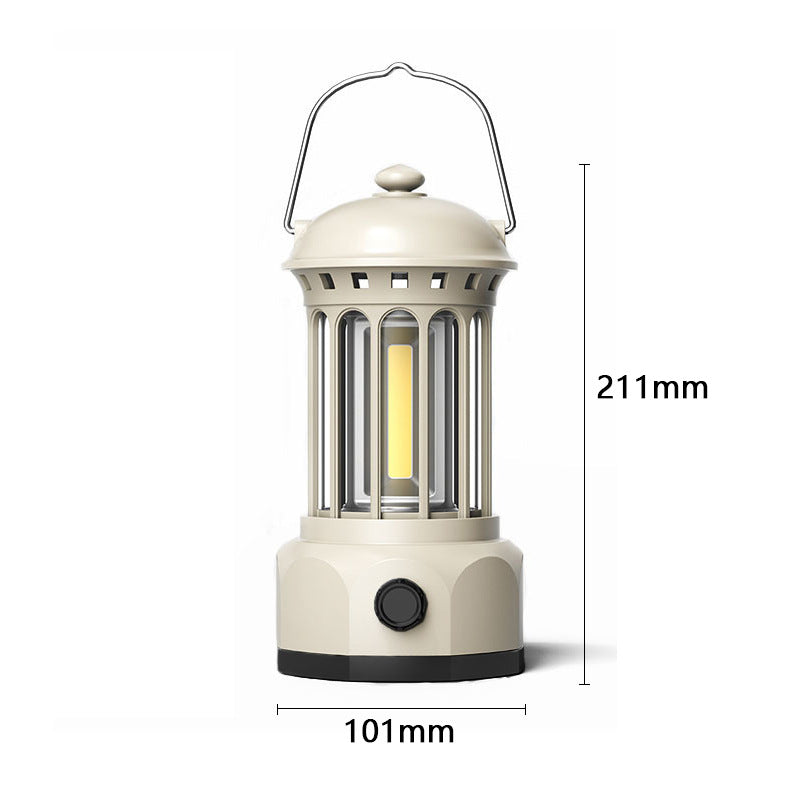 Retro COB Portable Camping Lantern Tent Light