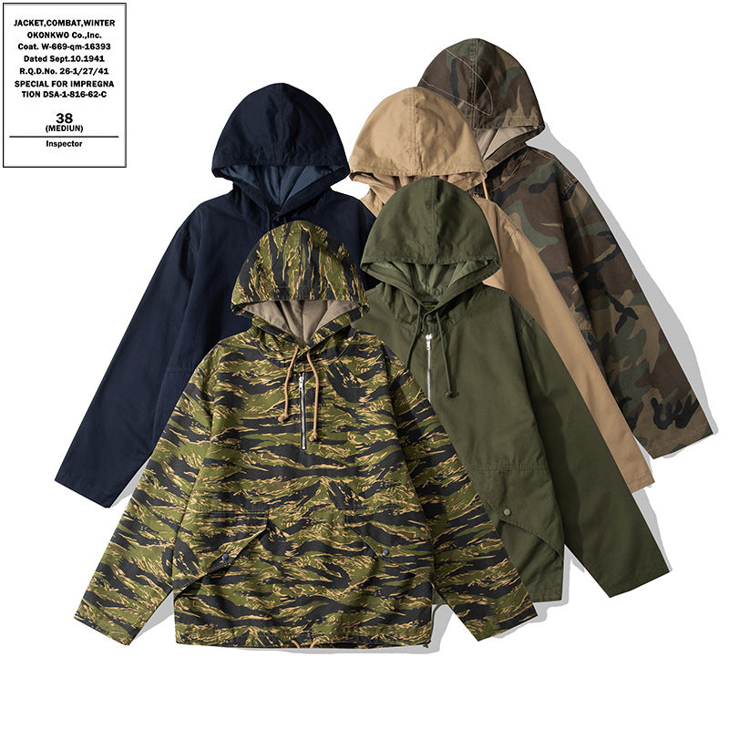 Hooded Camouflage Outdoor Parka Coat