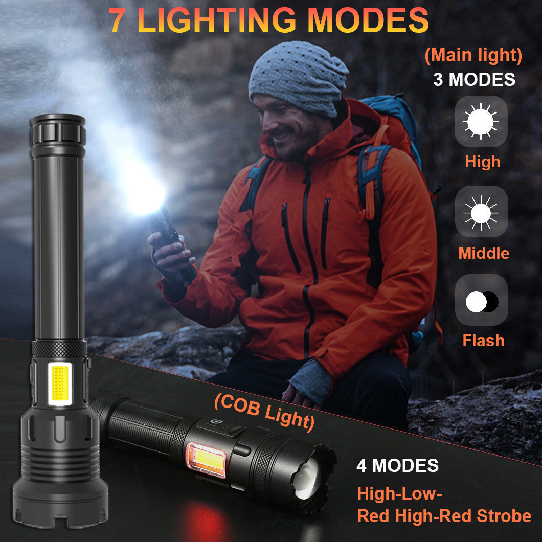 Rechargeable High-Intensity Camping Emergency Flashlight