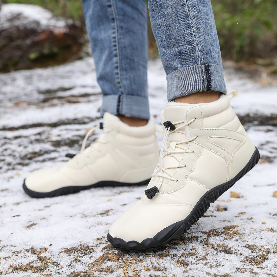 Five Finger Cotton Waterproof Fleece-Lined Snow Boots Non Slip