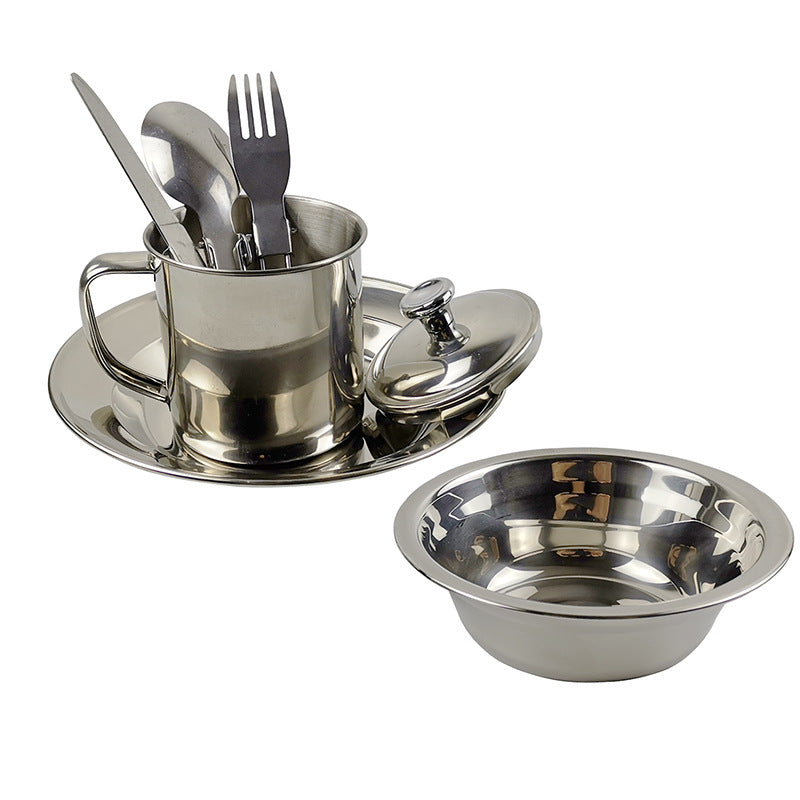 Outdoor Camping Stainless Steel Cookware Set