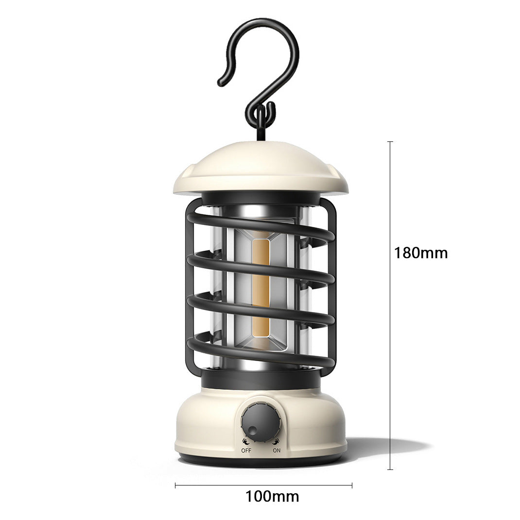 Retro COB Portable Camping Lantern Tent Light