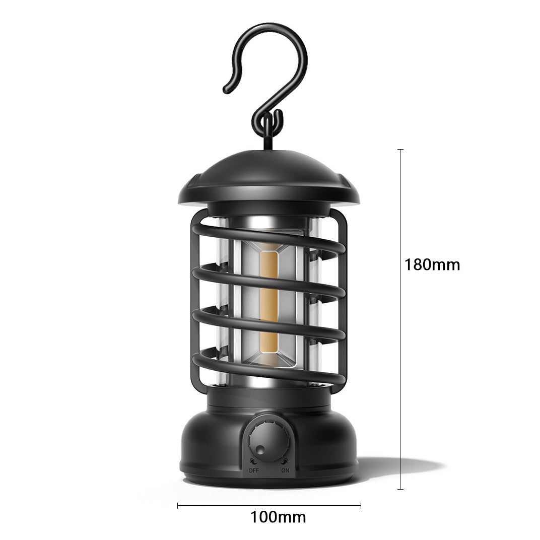 Retro COB Portable Camping Lantern Tent Light