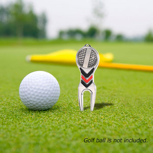 Golf Green Fork With Ball Marker Golf Repair Tool