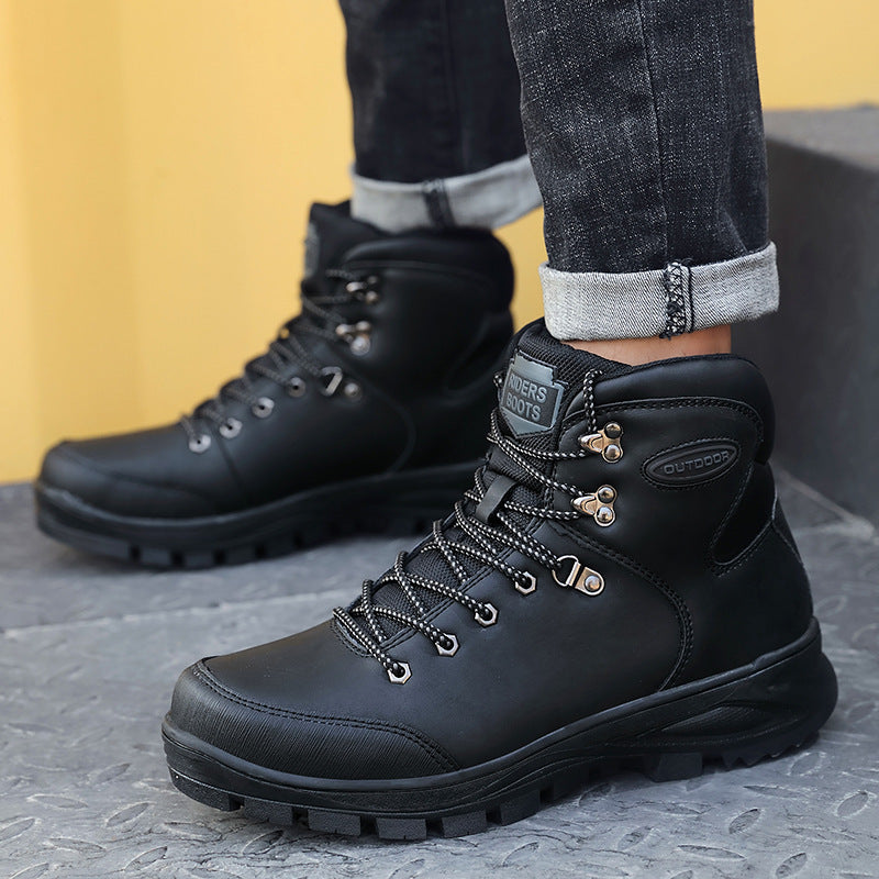 Men's High-Top Winter Cotton Boots Plus Velvet Warm Shoes