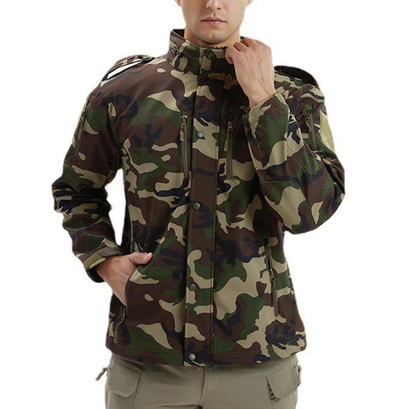 Men's Camouflage Waterproof Fleece Softshell Jacket