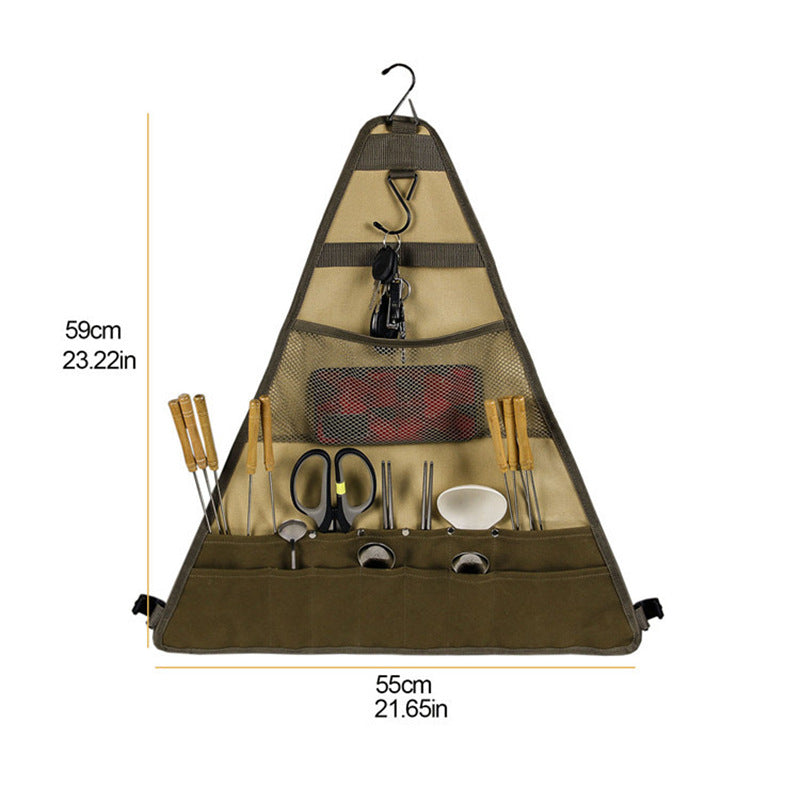 Camping Tableware Set With Utensils And Foldable Bag