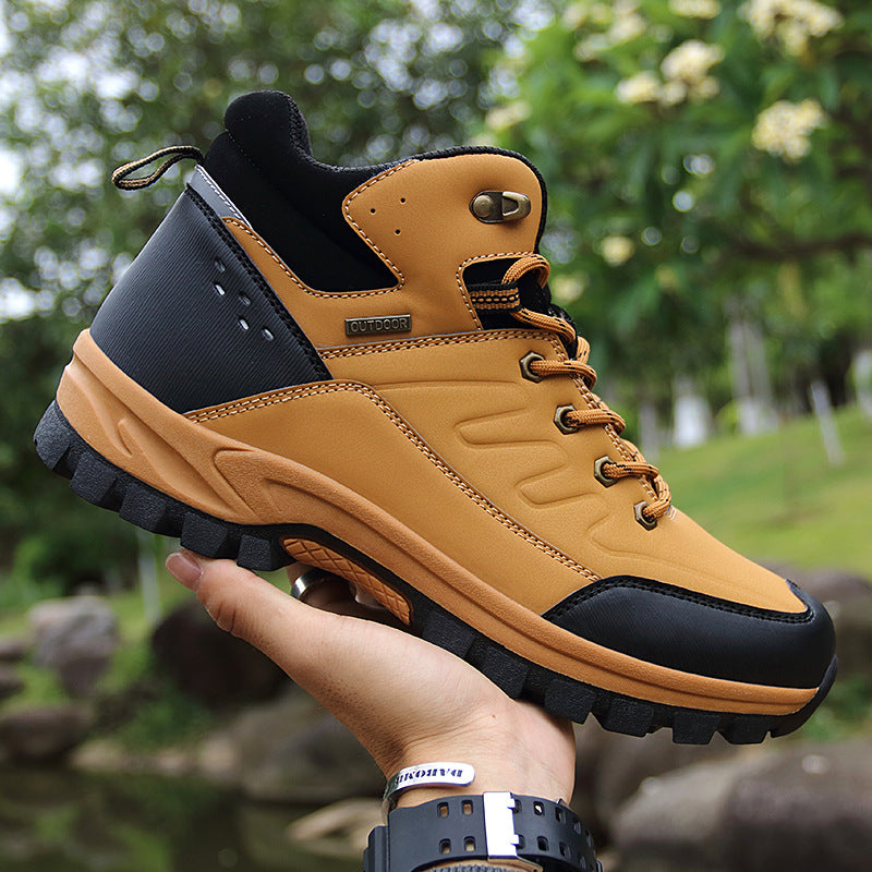 Men's High-Top Outdoor Hiking Single-Layer Boots