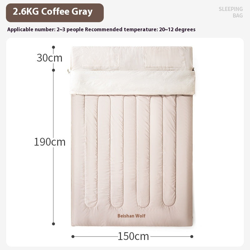 Double Thickened Cold Protection Camping Sleeping Bag