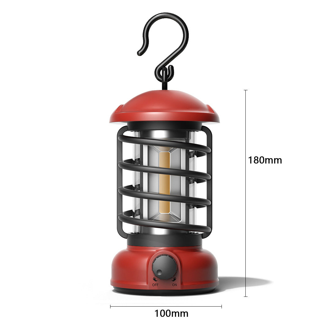 Retro COB Portable Camping Lantern Tent Light