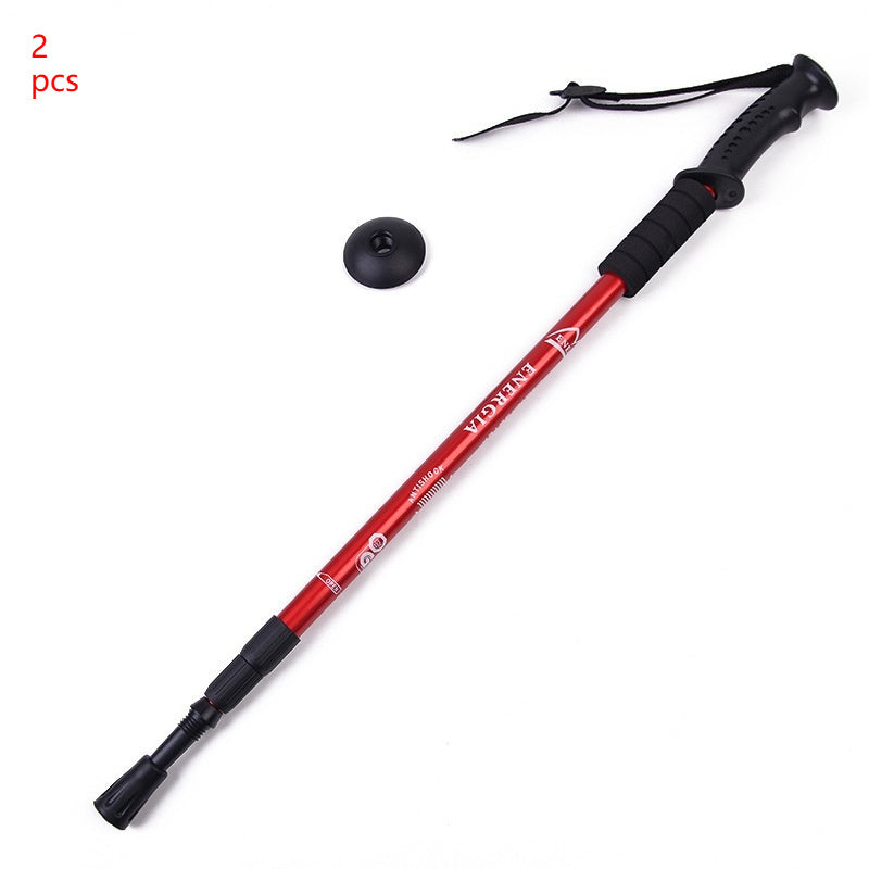 Retractable Three Section Folding Hiking Walking Stick