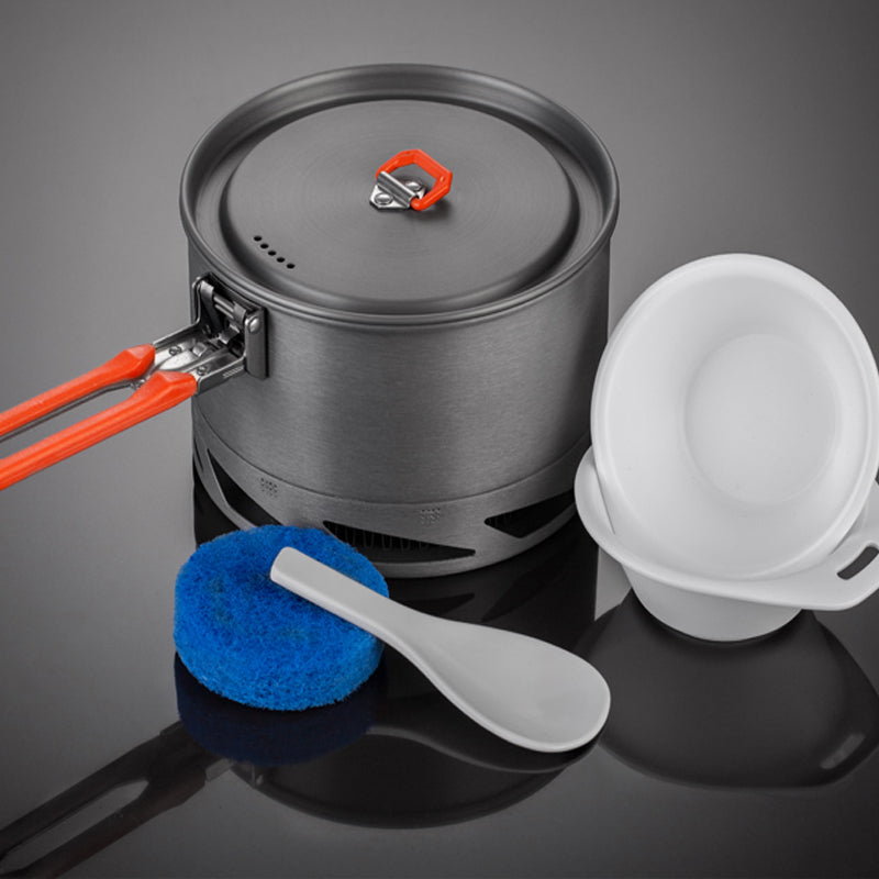 Camping Cookware Set Heat Exchanger Pot Kettle Tableware Aluminum Outdoor Kit