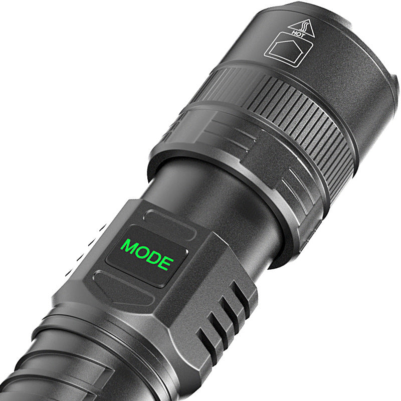 USB Rechargeable Zoom Camping Flashlight with Display
