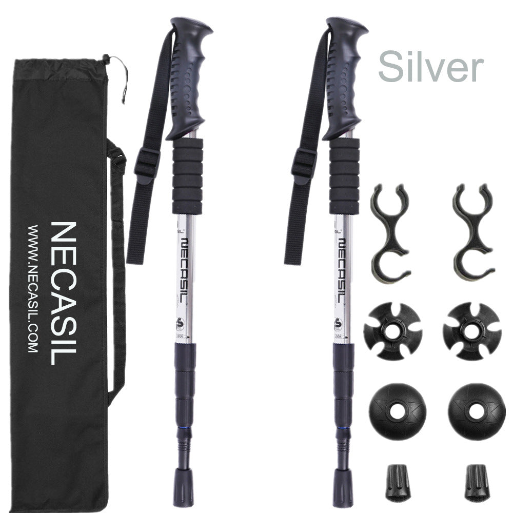 Four Section Straight Trekking Poles